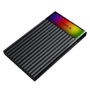 SHUOLE 2.5 ''RGB custodia per disco rigido USB3.1 Gen 2 tipo C a SATA III 6Gbps custodia per disco rigido 7mm/9.5mm SSD HDD con UASP