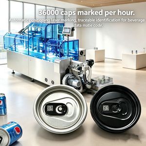 Máquina de Marcado Láser de Fibra de Alta Velocidad para Codificación de Tapas de Plástico con Certificación de Seguridad para Contacto con Alimentos - Product Image 1