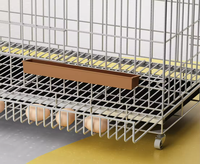 Cage à poulets pliable avec bac à déjections, en grillage métallique, pour poules pondeuses, usage domestique, petite taille