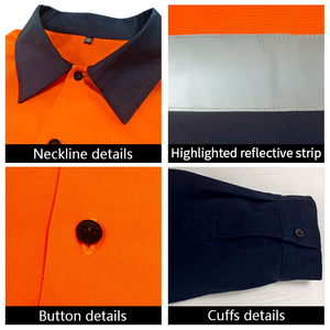 Algodón de alta visibilidad Seguridad vial Seguridad reflectante Trabajador DE SEGURIDAD Ropa DE TRABAJO Construcción de minería industrial Camisa de trabajo de alta visibilidad - Product Image 3