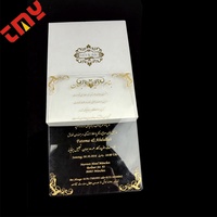 Carte de menu de mariage personnalisée en acrylique, invitation de mariage de luxe