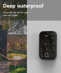 EU UK US Plug akrilik energi kinetik, bel pintu nirkabel hitam lagu tanpa baterai tahan air bertenaga sendiri bel pintu taman depan - Product Image 5