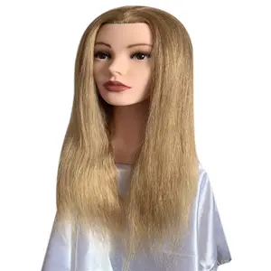 Cabeza de Maniquí de pelo brasileño con cabello humano para entrenamiento