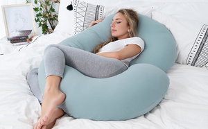 58inch Green C Shaped Full Body <b>Maternity</b> <b>Pillow</b> for Sleeping Pregnant Must Have with Jersey Removable Cover Pregnancy <b>Pillows</b> - Product Image 4