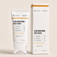 Crème éclaircissante pour le cou personnalisée OEM avec applicateur massant à bille, complexe Alpha-Arbutine, Niacinamide et Peptides pour raffermir, sculpter et unifier le teint