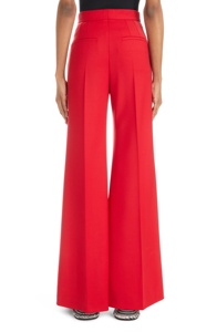 Oem produttore personalizzato classico a vita alta con cerniera a Pintuck a forma di zampa di <span class=keywords><strong>pantaloni</strong></span> <span class=keywords><strong>rossi</strong></span> da <span class=keywords><strong>donna</strong></span> - Product Image 3