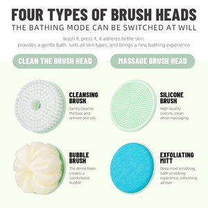 2nd Generation 4 Rechargeable Head Electric Shower <strong>Brush</strong> <strong>Back</strong> Scrubber Exfoliating Long Handle Electric Spin Bath Body <strong>Brush</strong> - Product Image 3