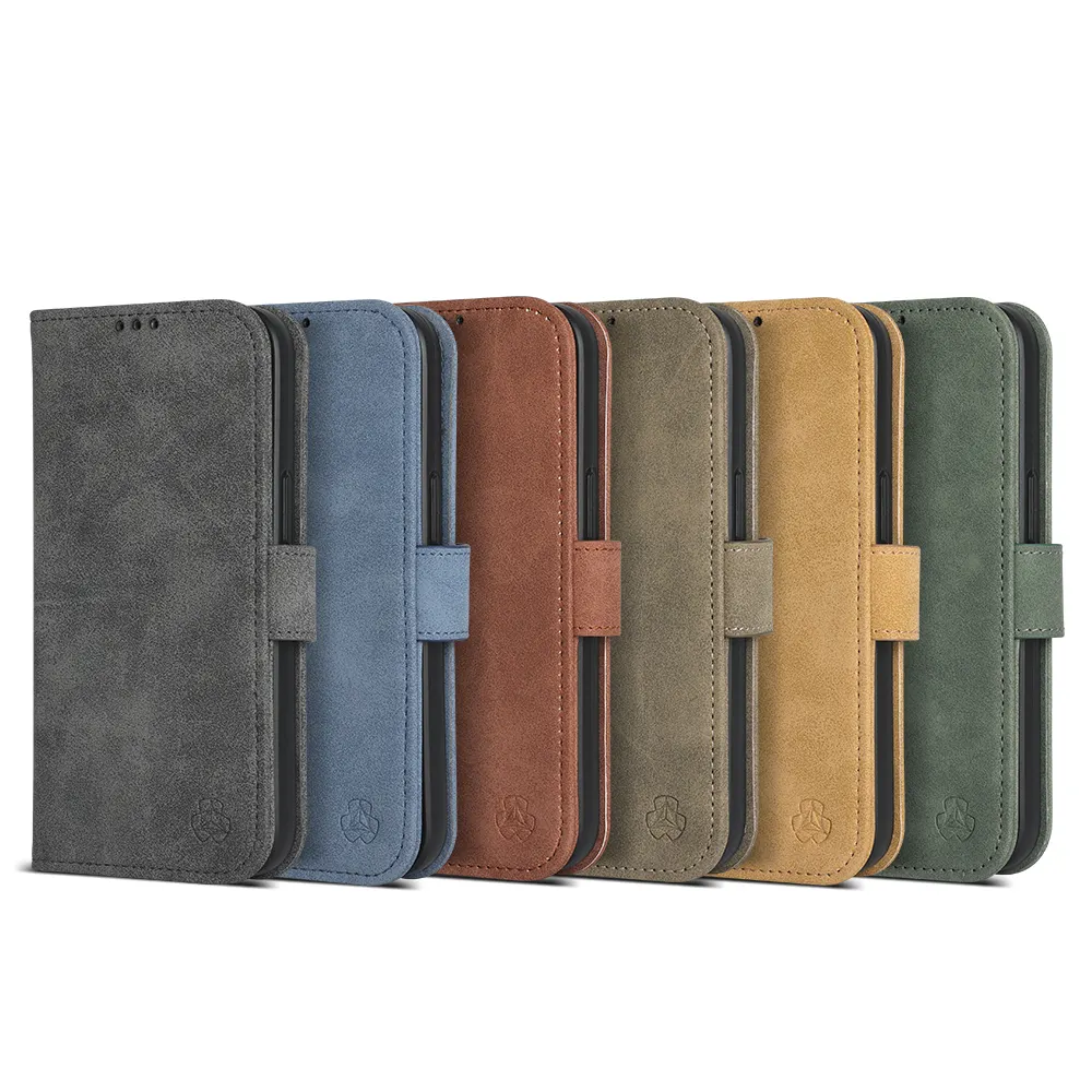 Top grade nubuck leather flip wallet phone case for iPhone 13 14 Pro max luxury soft velvet flip phone case