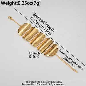 Zeadear SY-H435 Accessoires Bijoux Bracelet Fleur Géométrique en Cuivre Plaqué Or 18 carats pour Femmes Ethniques du Moyen-Orient - Product Image 6