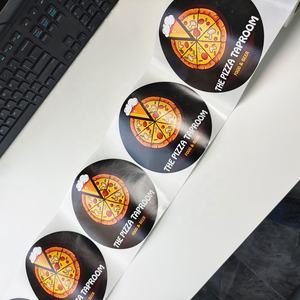 Etiqueta circular para cocina, logotipo personalizado, etiqueta de papel para alimentos, caja de Hamburgo, embalaje impermeable, pegatina para restaurante de <span class=keywords><strong>hamburguesas</strong></span> para pequeñas empresas - Product Image 2