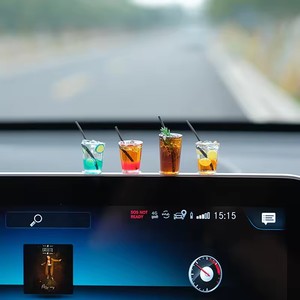 Funny Mini Drink Cup <b>Car</b> <b>Ornaments</b> Cute Simulation Iced Americano Iced Tea Drink <b>Car</b> Center Console Decorations Diy Crafts Gifts - Product Image 5