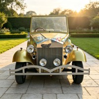 Voiture électrique classique jaune personnalisée, design unique, artisanat exquis, véhicule de tourisme vintage à quatre roues