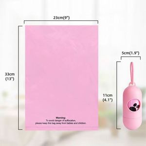 Bolsas Compostables Rosas para Excremento de Perro con Aroma a Cereza y Dispensador, Bolsas Extra Gruesas y Resistentes de Almidón de Maíz para Desechos de Perros - Product Image 1