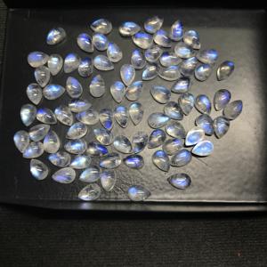 IGI certificado 4x6mm Natural Rainbow Moonstone Vivaaz Gems alta calidad forma de pera cabujón calibrado al por mayor piedras preciosas sueltas - Product Image 6