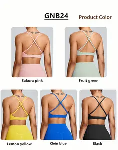 2024 Summer New Women's Lightweight Cross Back Sports Bra Stretch Strappy Design Workout Yoga Gym Fitness Solid Tops Adults