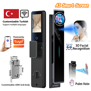 ระบบล็อคประตูอัจฉริยะ AI <span class=keywords><strong>Smart</strong></span> Screen รองรับหลายภาษา พร้อมระบบปลดล็อคด้วยลายนิ้วมือ รหัสผ่าน และ <span class=keywords><strong>WiFi</strong></span> ของ Tuya สำหรับตลาดตุรกีและตะวันออกกลาง - Product Image 1