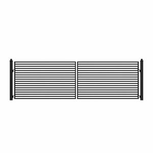 Cancello d'Ingresso a Doppia Anta in Acciaio 18x6 ft, Stile Milano, Griglia in Ferro Battuto Resistente alla Ruggine, Recinzione per Giardino Verniciata a Polvere per Sicurezza Domestica - Product Image 1