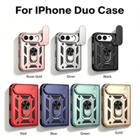 Coque Duo pour iPhone avec anneau métallique, support magnétique pour voiture, protection coulissante pour objectif, coque antichoc, coque rigide pour iPhone 18 Pro Max