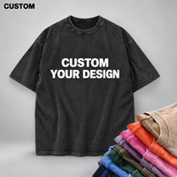 T-shirt unisexe surdimensionné en coton épais délavé à l'acide avec logo personnalisé, imprimé DTG, style streetwear vintage, vente en gros