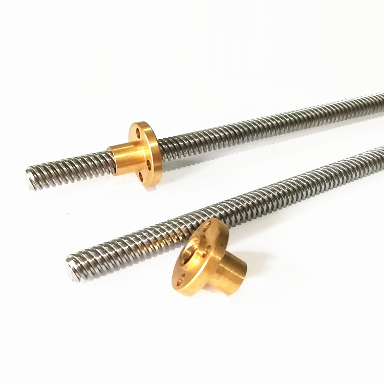 TR40x7 TR40x6ステンレス鋼台形ねじ親ねじ真ちゅうナット付き