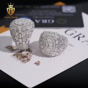 Fashion 925 <strong>Silver</strong> <strong>Rings</strong> for <strong>Men</strong> Moissanite Iced Out Moissanite Hip Hop Jewelry High Quality Diamond Pass Diamond Test with GRA - Product Image 1