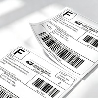 Label Pengiriman Termal 4x6 500 Lembar Fanfold Sintetis Perekat Sendiri Stiker Barcode untuk Logistik Gudang E-commerce
