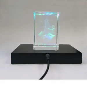 Black plastic 12 white lights led light crystals display crafts base for crystals displaying