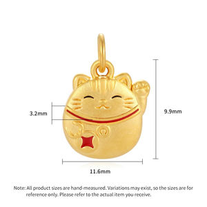 Or dur 24 carats en or pur signifie que l'avenir est brillant pendentif en forme de chat porte-bonheur pendentif en or pur accessoires de bijoux haut de gamme - Product Image 2