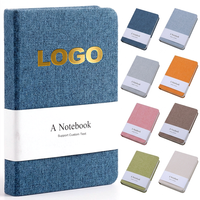 Agenda personnalisé promotionnel avec logo, couverture en tissu de lin rigide, format A5, carnet ligné, journal de buts mensuels, cahiers d'écriture
