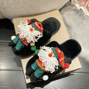 Pantoufles en peluche motif <span class=keywords><strong>pull</strong></span> de Noël, renne et ours, à bout rond, confortables, cadeau d'hiver pour <span class=keywords><strong>femme</strong></span>, vente en gros - Product Image 3