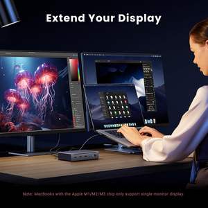 UGREEN Dock Thunderbolt 4 8 in 1 Hub TBT4 40Gbps <span class=keywords><strong>3</strong></span> X TB 4 Doppio Display 4K 60Hz Singolo Display 8K Ricarica Rapida 85W Ethernet Gigabit - Product Image 3