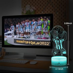 Wholesale World Football 3D LED Night Light Messi Ronaldo Real Madrid Fans Home Souvenir with Remote Control 7 Colorful Change - Product Image 4
