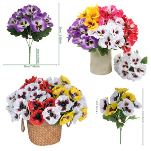 Bouquets artificiels de primulas et de phalaenopsis, fleurs artificielles pour la décoration florale de la maison, aménagement paysager de mariage, vente en gros disponible - Product Image 1