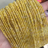 2mm 3mm 4mm Agate jaune naturelle perles en vrac à facettes véritable pierre naturelle coupe perles de pierre précieuse en vrac pour la fabrication de bijoux