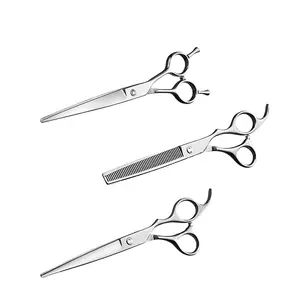 Pet Scissors Set Dog Ausdünnung schere SUS420J2 Edelstahl Dog Scissors Set Gebogene Schere