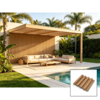 Panneaux muraux en bois exotique de luxe modernes pour intérieur/extérieur, finition lisse, panneaux acoustiques pour salon