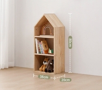Étagère à livres d'images en bois massif 2-en-1 Étagère de rangement pour jouets de style tiroir