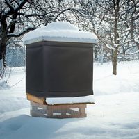 Neue Winter-Bienenstock-Schutzhülle für 10 Rähmchen, Bienenstock-Abdeckung aus Segeltuch und Aluminiumfolie, 193x51cm, Langstroh, Schwarz, 2 Jahre Garantie