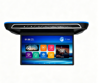 Moniteur de Plafond 15,6'' IPS Électrique Android pour Voiture avec Télécommande, Système de Divertissement TV pour Toit de Voiture, Wi-Fi et USB Intégrés