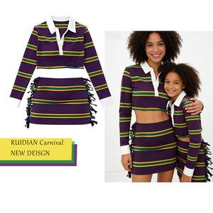 2026 Ruidian Spring OEM Pre-Ordine Nuovo Design Gonna da Carnevale con Frange per Ragazze <span class=keywords><strong>Abbigliamento</strong></span> Coordinato Mamma e Figlia Set da Carnevale <span class=keywords><strong>a</strong></span> Righe per Ragazze - Product Image 2