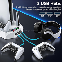 Base de refroidissement verticale en gros avec support de charge pour console de jeu PS5 Slim Pro Base de support multifonctionnelle avec ports USB