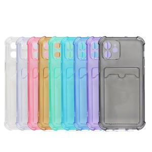 Khe Cắm Thẻ Pocket Điện Thoại Trường Hợp Đối Với iPhone 16 Pro 17air 15 14 Cộng Với 16E 13 12 11 Chống Sốc Trong Suốt Mềm TPU Bìa Điện Thoại Shell - Product Image 1