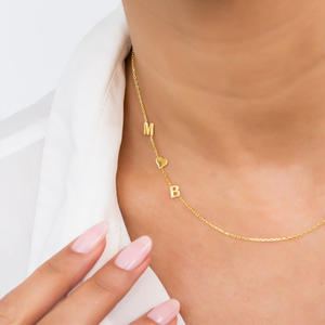 Collier ras du cou en plaqué or Rose et argent pour femme, bijoux personnalisés, avec petite lettre <span class=keywords><strong>initiale</strong></span>, vente en gros - Product Image 5