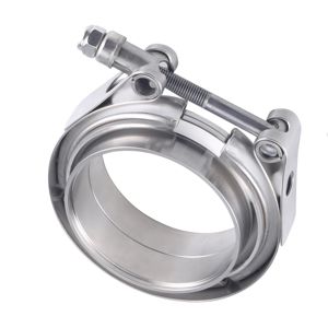Fascette stringitubo in acciaio inox con bullone a T e fascette a V per flange maschio e femmina - Product Image 1