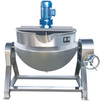 Chaudière industrielle à double enveloppe de 100L à 1000L, grande capacité, chauffage électrique et gaz, avec agitateur pour sauces
