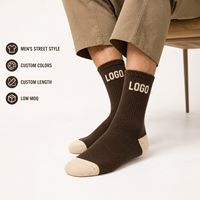 Chaussettes en coton côtelé personnalisées avec logo Glacier pour hommes, vente en gros, faible MOQ, fabricant OEM, haute qualité