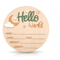 Haute qualité bienvenue nouveau-né bois nom signes en bois mur signe Plaque pour la maison salon décor bébé naissance annonce