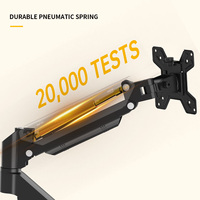 KHCOOHOO Support d'Écran et d'Ordinateur Portable en Acier Allié ODM avec Ressort à Gaz et Plateau Refroidissant pour Écrans de 17" à 32", Capacité 10kg, Fixation VESA par Pince C/Passe-Câble