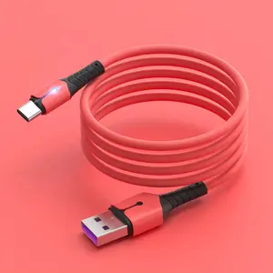 Trending Hot prodotti cavi di filo TPE flessibili in Silicone cavo in gomma Usb a Micro dati cavi colorati con indicatore a LED