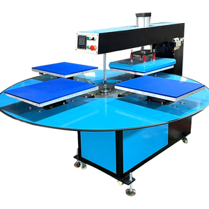 Máquina de prensado térmico neumática automática de <span class=keywords><strong>cuatro</strong></span> <span class=keywords><strong>estaciones</strong></span> con carusel giratorio para camisetas, precio de fábrica, para prendas de vestir 16 24 - Product Image 1